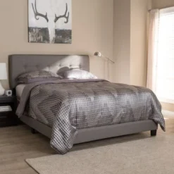 Contemporary Fabric Bed By Baxton Studio - Grey - Queen -Bed Frame Shop c1a12d77 8130 427a be81 881975ea9f27