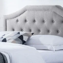 Elinor Upholstered Queen Platform Bed By Christopher Knight Home - Charcoal Gray, Dark Brown -Bed Frame Shop c2188618 4da9 4042 81c9 710d388fd215