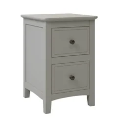 2 Drawers Solid Wood Dresser With Metal Knobs - Gray -Bed Frame Shop c3304c3a b344 4654 88d1 a3ae2bac595a