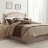 Brown Palisades 7 Piece Faux Suede Comforter Set Queen