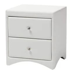 Baxton Studio Carlotta Contemporary & Glam Styled 3-Piece Bedroom Set With White Faux Leather Upholstered Bed - King -Bed Frame Shop c355285b 6a14 434d a6fa 179fc94fcd1e