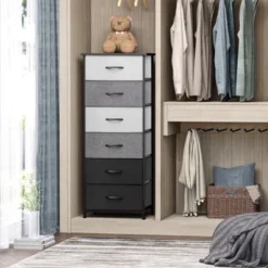 Crestlive Products Vertical Dresser Storage Tower With Wood Top - Light Gray - 6-drawer -Bed Frame Shop c5882d68 6d68 4f62 9ab4 3c63bfa799d4