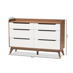 Carson Carrington Borlange 6-drawer Mid-century White/Walnut Chest - White/Walnut - 6-drawer -Bed Frame Shop c5b8fe15 2446 4e32 9674 c52478abea65