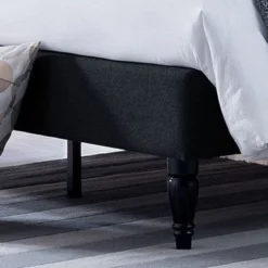 Elinor Upholstered Queen Platform Bed By Christopher Knight Home - Charcoal Gray, Dark Brown -Bed Frame Shop c5d2b53a ba28 4f11 ab58 288169844326