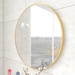 Modern & Contemporary Accent Mirror - 28''W - Gold -Bed Frame Shop c64a6f0e 2e5d 45e9 b567 b40c1f9a213d