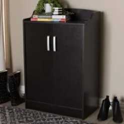 Contemporary Dark Brown Shoe Cabinet By Baxton Studio - Espresso - No Drawers -Bed Frame Shop c6626a50 c6e1 4ce9 9e87 867eba13b005