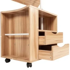 Nestfair 2-Drawer Nightstand With Swivel Top And Wheels - White -Bed Frame Shop c69f0efc 504a 425b b494 d027a7030327