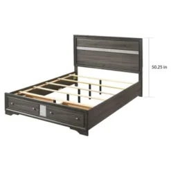 Bara Contemporary Grey Solid Wood Storage 3-Piece Platform Bedroom Set By Silver Orchid - Queen -Bed Frame Shop c6d9b57e dc66 45d4 ad91 bc55c8af62a4