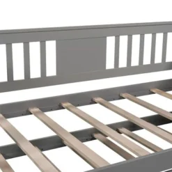 Twin Wooden Daybed With Trundle, Sofa Bed For Bedroom Living Room - Brown -Bed Frame Shop c7fda280 1c6b 4852 b2e0 709f7c7ac56e