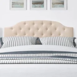 Copper Grove Kalene Upholstered Diamond-tufted Arched King Panel Headboard - Blue -Bed Frame Shop c822f26d 9a0c 4d51 862d de6c92dd0c7b