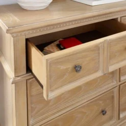 Manor House Contemporary White Oak Dresser By Homestyles - Natural - 6-drawer -Bed Frame Shop c824953a 555f 4c9f 9c0a 969808657d74