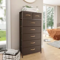 Pellebant 7-Drawer Storage Chest Dresser - Brown - 7-drawer