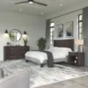 Somerset Ash Grey Headboard, Dresser And Nightstand Bedroom Set - Storm Gray