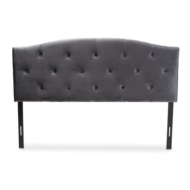 Baxton Studio Leone Modern And Contemporary Velvet Upholstered Headboard-Grey - Full 3 Baxton Studio Leone Modern And Contemporary Velvet Upholstered Headboard-Grey - Full - Image 3