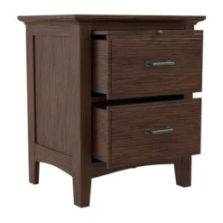 Modern Mission King Bedroom Set With 2 Nightstands, 1 Chest And 1 Vanity With Bench - Vintage Oak - King - 6 Piece -Bed Frame Shop c9c87644 b55b 4bd6 849a 018fa7ff07ad
