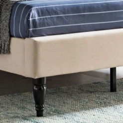 Merribee Contemporary Upholstered Queen Bed Frame With Turned Legs By Christopher Knight Home - Charcoal Gray -Bed Frame Shop ca0cd74e 183b 4ed0 82d6 2cd8da7a54e0