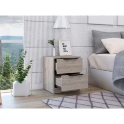 Boahaus Toledo Nightstand (Light Gray) - 2-drawer - Grey -Bed Frame Shop ca4ddf53 debe 4565 a9b9 22d68d927422