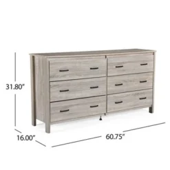 Olimont 6 Drawer Dresser By Christopher Knight Home - Sonoma Grey Oak -Bed Frame Shop cc22ab4d e8d5 44ce a56a 73cb6f1cf275