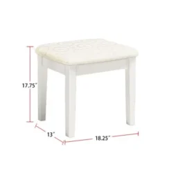 Wood And Mirror Vanity Set With Stool - Black -Bed Frame Shop cc2d1bc5 2393 4275 9952 e54176c8f58d