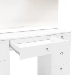 Boahaus Artemisia Modern Vanity, 7 Drawers, Large Mirror - White-Crystal Knobs -Bed Frame Shop cc2e74ab 7f05 4df0 b39b a37dd4ba37a8