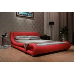 Contemporary Upholstered Bed - King - Black -Bed Frame Shop cc44aeba ffcd 4f9f 9414 2b4180c9a2be