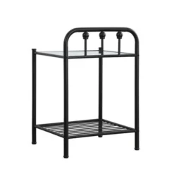 Livingston 1-shelf Nightstand With Glass Top Dark Bronze -Bed Frame Shop ccd59e2e fb59 4e8f 9986 d7cc56356566