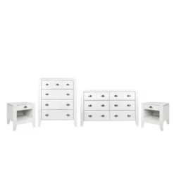 Foisy Faux Wood 4 Piece Bedroom Set By Christopher Knight Home - White