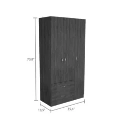 Boahaus Dortmund Armoire (Wengue) - Black -Bed Frame Shop cd5bce69 ffa9 4be7 939d 081390b8dbf6