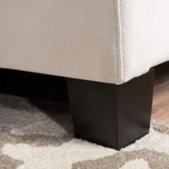 Costello Upholstered Tufted Fabric Queen Bed Set By Christopher Knight Home - Ivory -Bed Frame Shop ce8b8c1b 03f4 4e98 b325 bdb6a42db6da