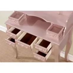 Traditional Rose Gold Vanity W/ Stool -Bed Frame Shop ceb0a104 b046 42e3 ae17 602740a51028