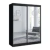 Copper Grove Parasol Modern Glossy Mirrored 2-door Wardrobe Armoire - Black-59"