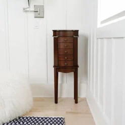 Hives & Honey Meg Walnut Jewelry Armoire - 11.5"w X 8.5"d X 34"h - Brown -Bed Frame Shop d0193eba e3eb 49f5 bbd1 b734bb8881a6