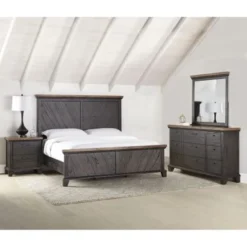 The Gray Barn Overlook Rustic 4-piece Bedroom Set - Rustic Chocolate And Honey - Queen