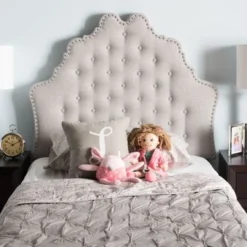 Gracewood Hollow Farouk Contemporary Fabric Headboard - Beige - Full -Bed Frame Shop d065ff40 a2e4 4c27 b9d6 f3d4cdb2ba2e