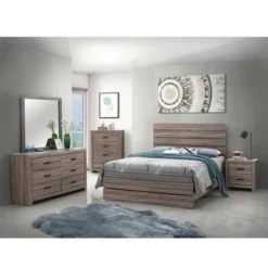 Wooden Eastern King Bedroom Set In Barrel Oak - 5 Piece -Bed Frame Shop d0dfd77b ca3c 40cb 91a0 a59c8e1d283d