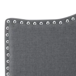 Catalina Upholstered Headboard With Nailhead Trim, Height Adjustable Headboard, Modern Head Board, Fabric Headboard - Queen,Dark Gray -Bed Frame Shop d1811e7d f35a 4b0a 9b1b f77a3e57c810