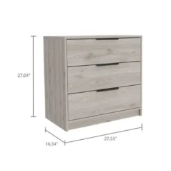 FM Furniture Washington 3 Drawer Dresser With Metal Handles - Black/Light Oak -Bed Frame Shop d18746b3 76c3 464b 8177 ff15c9a1c7ff