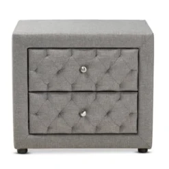 Baxton Studio Contemporary Fabric 2-Drawer Nightstand - Light Beige -Bed Frame Shop d187a9f5 20c0 4dd8 b055 8287f4e536ed