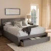 Contemporary Fabric Storage Platform Bed By Baxton Studio - Queen - Grey