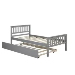 Moda Twin Bed With Trundle Grey - Grey -Bed Frame Shop d1ba1227 289e 4eb5 8f1f 970fb4ebde77