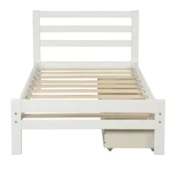 Moda Wood Platform Bed With Two Drawers - Grey -Bed Frame Shop d1e91353 0e66 4a6b bfd3 5e86301b84a4