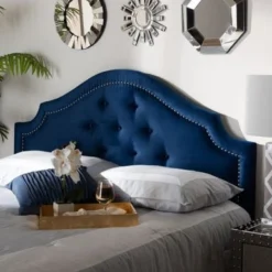 Copper Grove Debaltseve Velvet Fabric Headboard - Blue - Twin -Bed Frame Shop d20d8456 0b17 4152 b8d4 ebd95cc5c90f