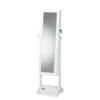 Baxton Studio Madigan Modern & Contemporary Wood Jewelry Armoire With Mirror - White
