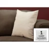 Pillows/ 18 X 18 Square/ Insert Included/ Decorative Throw/ Accent/ Sofa/ Couch/ Bedroom/ Polyester/ Hypoallergenic/ Beige/ Modern