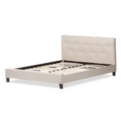 Modern Beige Fabric Platform Bed By Baxton Studio - Full Size Bed-Beige -Bed Frame Shop d2dc6925 82e5 4438 902b 669d56d4e53d