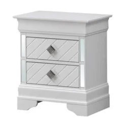 Verona Mirrored Wood 2-drawer Nightstand - Charcoal -Bed Frame Shop d3403a8b 5869 4614 b2db 786711b5c6bf