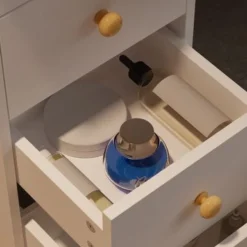 Home Makeup Dressing Table With Stool Vanity Set With Mirror & Lamp - Black -Bed Frame Shop d395f817 c749 4295 8d25 5661df0a385c