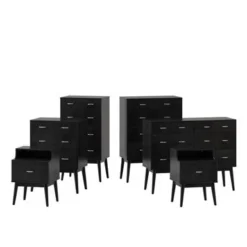Curtisian 6 Piece Bedroom Set By Christopher Knight Home - Black