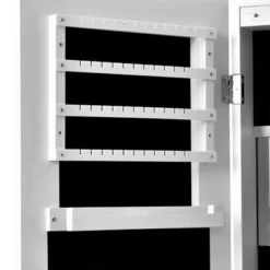 Merax Jewelry Cabinet Armoire Lockable Standing Storage With LED Lights - Brown -Bed Frame Shop d45eaef5 cf09 4924 9c90 3bb9d4e34e20