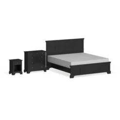 Copper Grove Oastler 3-piece Queen Bed, Nightstand, And Chest Set - Black - Queen - 3 Piece -Bed Frame Shop d4a19317 1a3f 4a0b 98c9 aace43aca6e7
